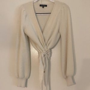 Ivory whisper wrap sweater